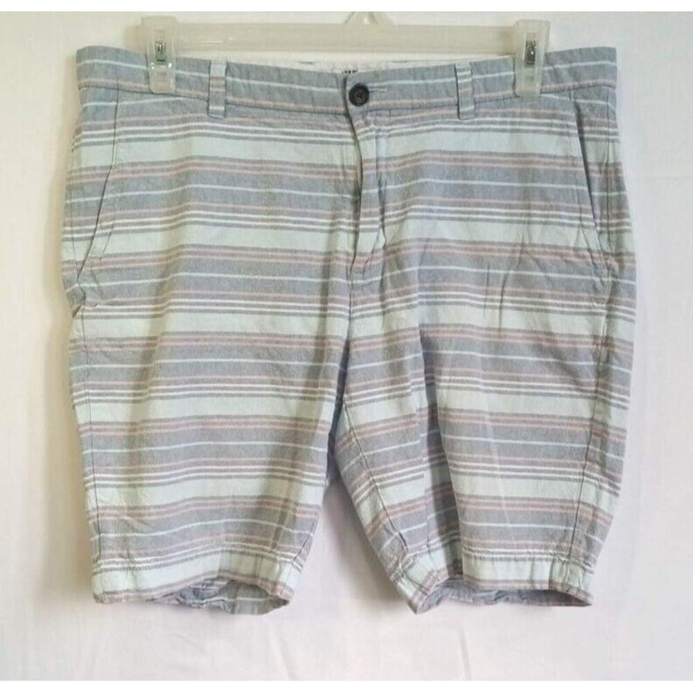 Ben Sherman Mens Bermuda Shorts Size 36 Pastel Stripes 100% Cotton Extra Buttons